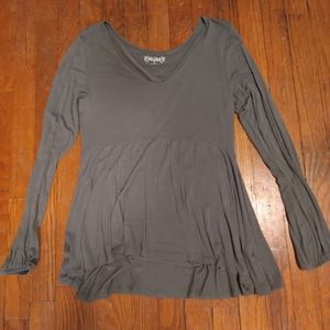 Mudd Olive Long Sleeve Babydoll Shirt